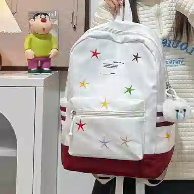 垣途者 高颜值彩色星星日系简约 尼龙 双肩包 男女同款情侣款 多色