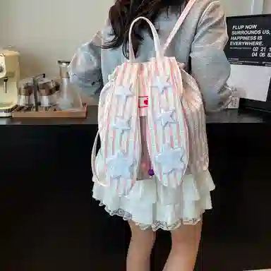 垣途者 可爱时尚潮流百搭 棉布 双肩包 常规 女款 多色