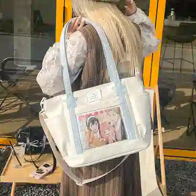 垣途者 可爱少女吧唧透明 尼龙 托特包痛包单肩包 女款 多色