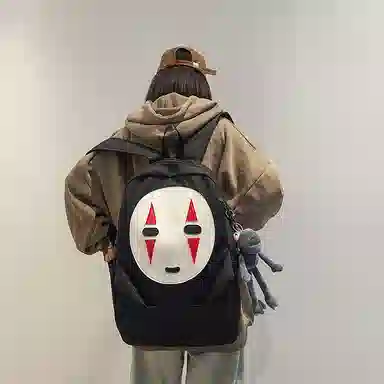 垣途者 搞怪动漫无脸男学生书包初高中大学生大容量 尼龙 双肩包 常规 男女同款情侣款 多色