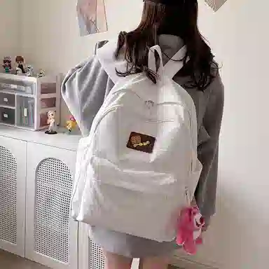 垣途者 书包女学生日系休闲简约日常通勤时尚百搭 防水面料 双肩包 女款 白色粉色黄色蓝色绿色