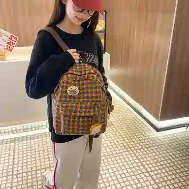 垣途者 日系小清新可爱少女学生书包小背包女 呢子 双肩包 小号 女款 多色