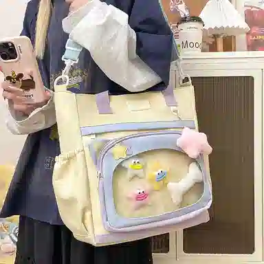 垣途者 日系少女痛包单肩补课袋上课书包 尼龙 斜挎手提包 常规 女款 多色