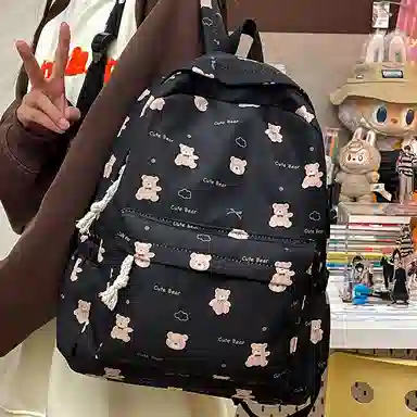 垣途者 日系可爱小熊书包学生背包 尼龙 双肩包 常规 女款 多色