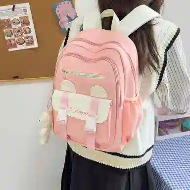 垣途者 日系简约书包韩版背包 尼龙 双肩包 常规 女款 白色/粉色/黑色/绿色/橘色