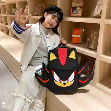 垣途者 卡通动漫街头潮流 尼龙 双肩包 男女同款情侣款 黑色/蓝色