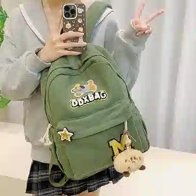 垣途者 日系少女书包初高中大学生 灯芯绒 双肩包 女款 多色