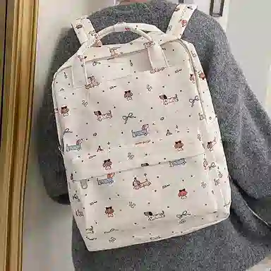 垣途者 日系可爱满印休闲简约百搭 尼龙 双肩包 女款 多色