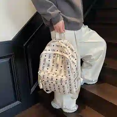 垣途者 日常通勤时尚百搭高级感小熊出游背包 布 大容量双肩包 常规 女款 多色