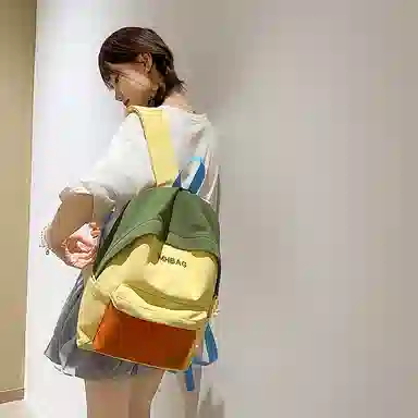 垣途者 日系小清新撞色 尼龙 双肩包 常规 女款 多色