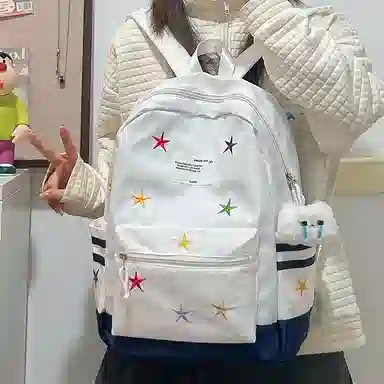 垣途者 高颜值彩色星星日系简约 尼龙 双肩包 男女同款情侣款 多色