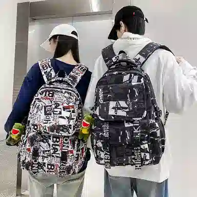 垣途者 涂鸦设计大容量简约休闲 尼龙 双肩包 男女同款情侣款 多色