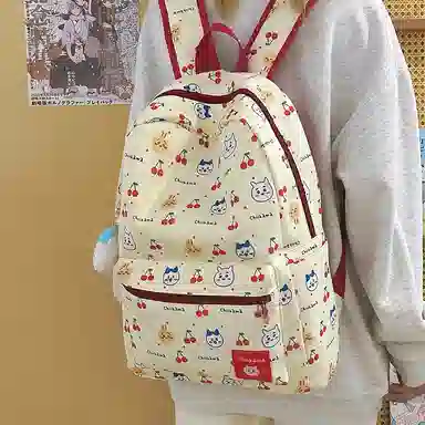 垣途者 日系可爱卡通动漫 少女学生书包初高中大学生 尼龙 双肩包 女款 黄色