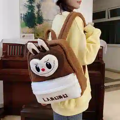 垣途者 可爱卡通动漫背包旅游日常通勤 毛绒 双肩包 常规 女款 棕色