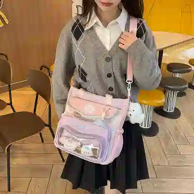 垣途者 日系可爱拎书袋百搭大容量学生书包 尼龙 手提单肩斜挎包 女款 多色