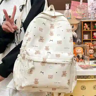 垣途者 日系可爱小熊书包学生背包 尼龙 双肩包 常规 女款 多色