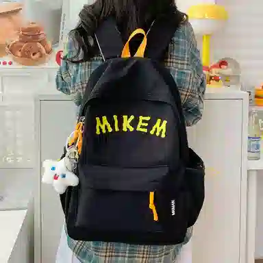 垣途者 韩版百搭大容量印花字母 复合布面料 双肩包 常规 男女同款情侣款 多色