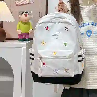 垣途者 高颜值彩色星星日系简约 尼龙 双肩包 男女同款情侣款 多色