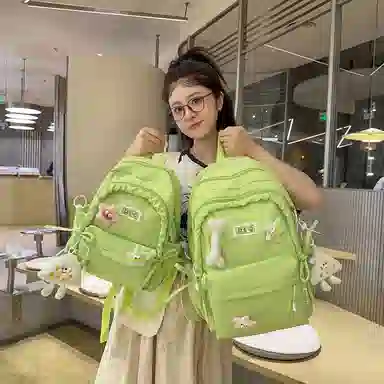 垣途者 日系可爱少女书包初高中大学生学院风背包 尼龙 双肩包 女款 粉色白色黑色紫色黄色绿色