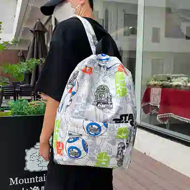 垣途者 涂鸦学生韩版初高中大学生潮流背包 牛津布 双肩包 常规 男女同款情侣款 多色