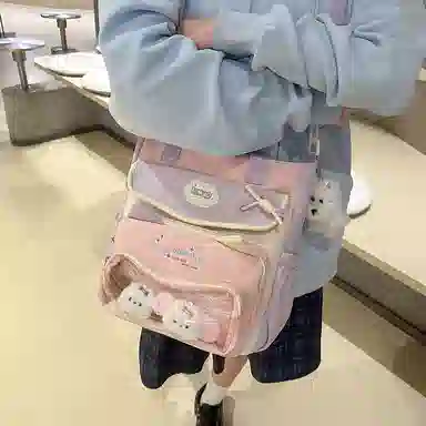 垣途者 日系可爱拎书袋百搭大容量学生书包 尼龙 手提单肩斜挎包 女款 多色