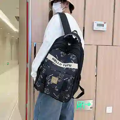 垣途者 潮牌满印小熊书包学生大容量 牛津布 双肩包 常规 男女同款情侣款 多色