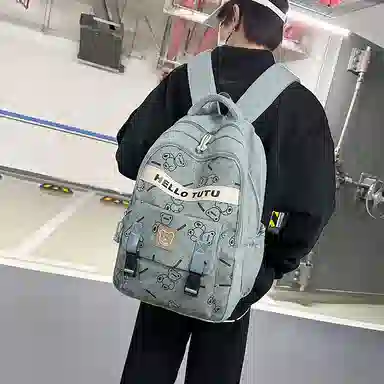 垣途者 潮牌满印小熊书包学生大容量 牛津布 双肩包 常规 男女同款情侣款 多色