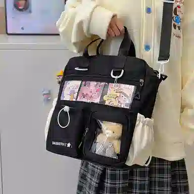 垣途者 日系透明三用痛包可爱软妹 涤纶 单肩包双肩包 女款 多色