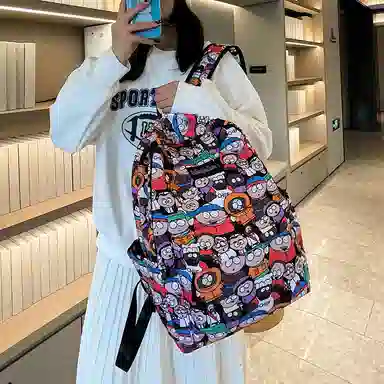 垣途者 涂鸦韩版卡通高级 尼龙 双肩包 常规 男女同款情侣款 多色