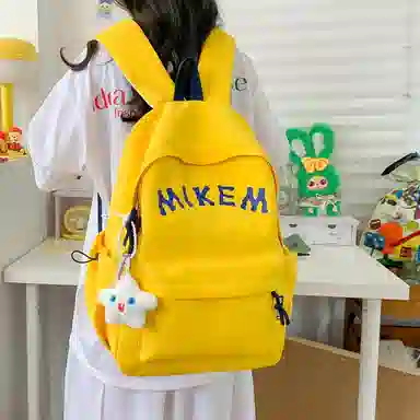 垣途者 韩版百搭大容量印花字母 复合布面料 双肩包 常规 男女同款情侣款 多色