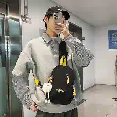 垣途者 日系休闲百搭斜挎包单肩运动背包 尼龙 胸包 常规 男女同款情侣款 多色