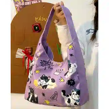 垣途者 涂鸦简约百搭大容量上课通勤 帆布 帆布包托特包单肩包 女款 多色