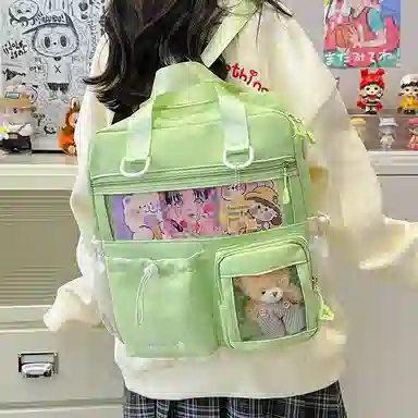 垣途者 日系透明三用痛包可爱软妹 涤纶 单肩包双肩包 女款 多色