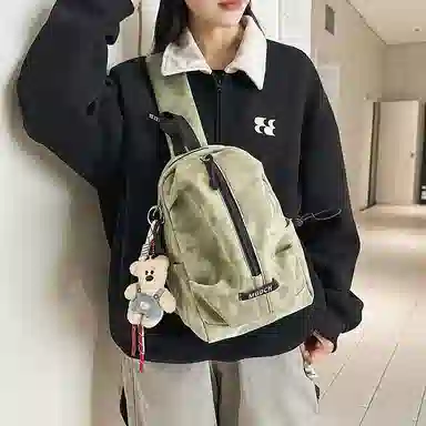 垣途者 潮牌休闲百搭潮牌学生挎包运动骑行包 尼龙 胸包 男女同款情侣款 黑色