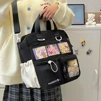 垣途者 日系透明三用痛包可爱软妹 涤纶 单肩包双肩包 女款 多色