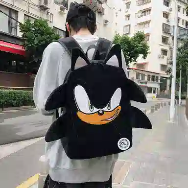 垣途者 个性卡通搞怪学生书包初高中大学生 毛绒 双肩包 男女同款情侣款 多色