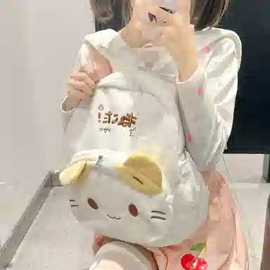 垣途者 可爱卡通动漫 聚酯纤维 双肩包 女款 白色