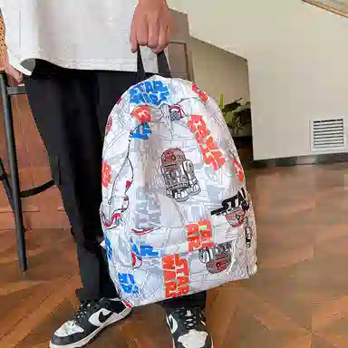 垣途者 涂鸦学生韩版初高中大学生潮流背包 牛津布 双肩包 常规 男女同款情侣款 多色