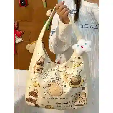 垣途者 涂鸦简约百搭大容量上课通勤 帆布 帆布包托特包单肩包 女款 多色