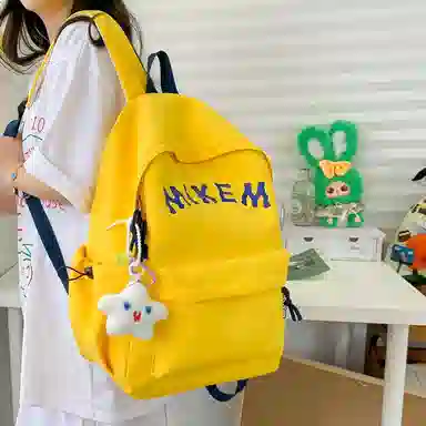 垣途者 韩版百搭大容量印花字母 复合布面料 双肩包 常规 男女同款情侣款 多色