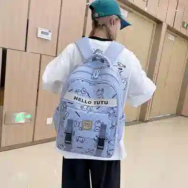 垣途者 潮牌满印小熊书包学生大容量 牛津布 双肩包 常规 男女同款情侣款 多色