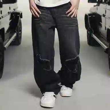 Makemore Vintage Distressed Jeans Black