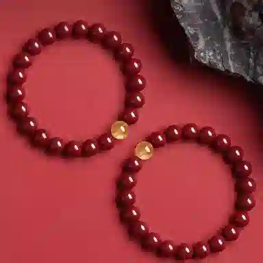 一世倾 吉祥如意万事顺遂国潮新中式本命年转运珠招财好运复古文艺佛珠小众设计经典百搭转运礼盒好运 朱砂 手串 男女同款情侣款