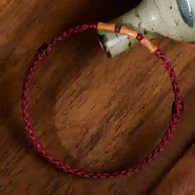 一世倾 国潮复古新中式简约小众设计高级感立体竹节可调节小众设计经典百搭转运礼盒好运 桃木 手绳 男女同款情侣款