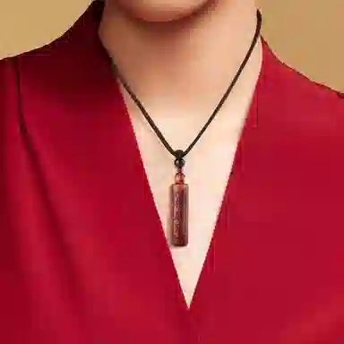 一世倾 新中式高级感吉祥如意楞严咒转运珠平安好运本命年护身符复古简约轻奢小众民族风 檀木 项链 男女同款情侣款