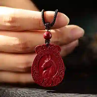 一世倾 马到成功诸事顺利高质量本命年锁骨链国风富贵吉祥小众设计经典百搭轻奢风精美#好运 朱砂 项链 男女同款情侣款