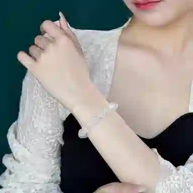 一世倾 水逆退散愿望达小众国潮精美礼盒幸运转运珠氛围感事业顺遂前程似锦步步高升多财多福好运天然 白水晶 手串 男女同款情侣款