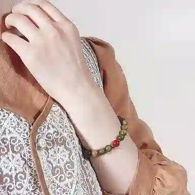 一世倾 新中式国潮国风 复古高级感 吉祥如意 万事顺遂 绿檀 手串 男女同款情侣款