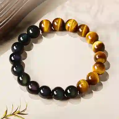 一世倾 前程似锦未来可期 新中式旺事业发财暴富转运珠 经典大气轻奢文玩串珠高级感好运 虎眼石 手串 男女同款情侣款