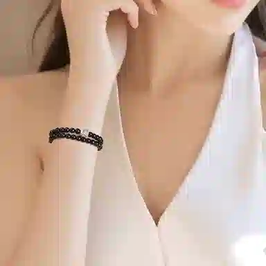 一世倾 平静心身净化心灵前程似锦逢考必过新中式国潮国风精美礼盒小众设计精致百搭轻奢风好运天然 黑曜石 玉石手串 男女同款情侣款